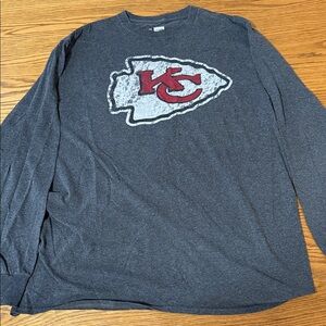 Team Apparel Charcoal Kansas City Chiefs Long Sleeve Men's Tee